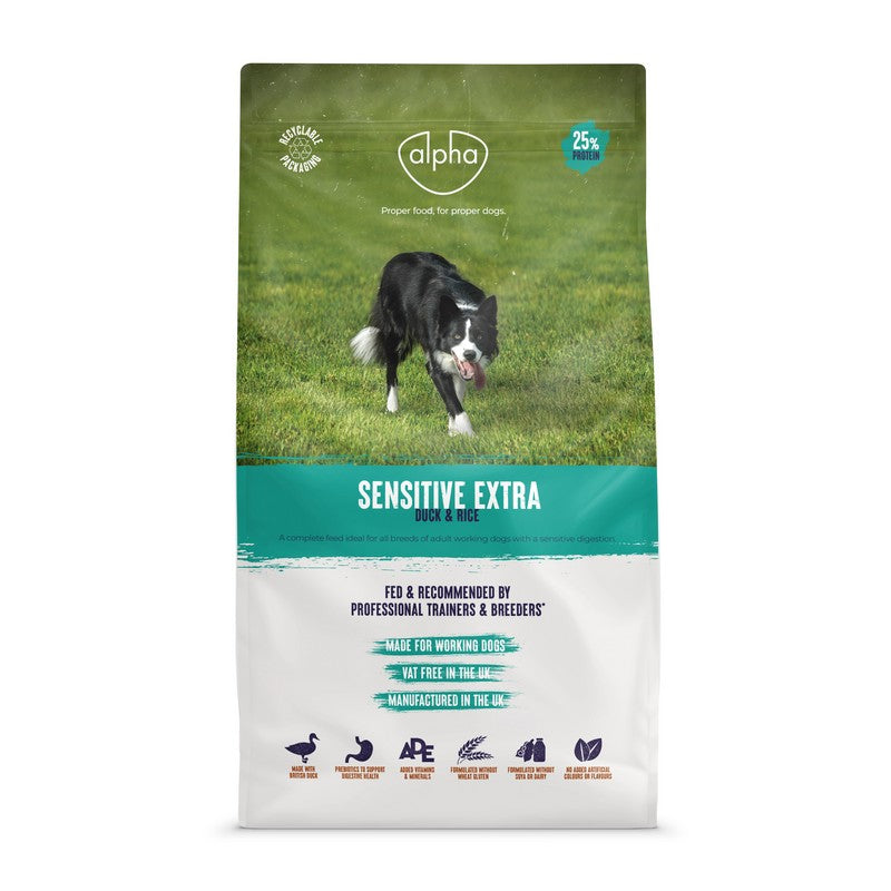 Alpha Sensitive Extra Duck & Rice Working Dog Food 15kg