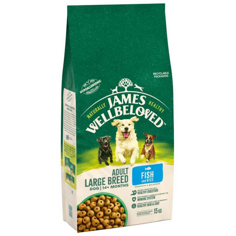 James Wellbeloved Adult Large Breed Fish & Rice 15kg