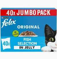 Felix Adult Original Fish Selection in Jelly Pouches 40 x85g