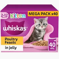 Whiskas Kitten 2-12 month Poultry Feasts in Jelly 40 x 85g